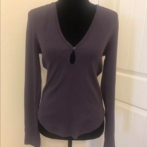 We The Free Purple Henley Keyhole Sweater NWOT M